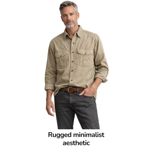 Filson Other - Filson Mens Khaki Work Shirt Button Down Utility Pocket Shirt Large